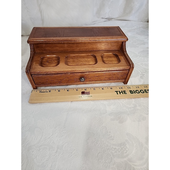 Solid Oak Men's Dresser Desk Valet Storage Decor 11" X 6.5" X 4.5" - Picture 12 of 15